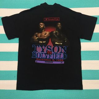 Vintage Mike Tyson Vs.  Evander Holyfield T - Shirt Xl Boxing Vtg Single Stitched