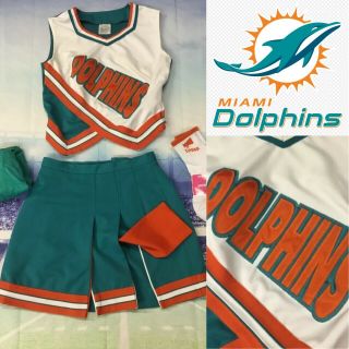 4pc Vintage Miami Dolphins Real Cheerleading Uniform Adult M