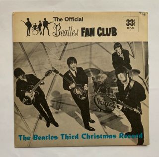 The Beatles Third Christmas Record Fan Club Flexi Disc 1965 Collectors Vinyl Vg