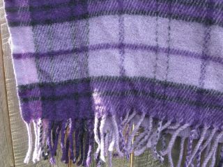 Gjestal Blanket - Throw - Made In Norway - Purple Wool Plaid