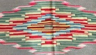 Vintage Antique Rio Grande Saltillo Blanket Rug Native Woven Mexico Indian 77x38
