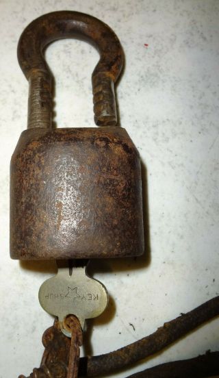 Old Vintage Segal Pad Lock With Key Complete Operational Functioning Heavy