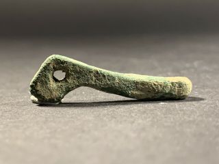 Very Rare Ancient Celtic Bronze Phallic Woad Grinder Amulet - Circa 200 - 100bce