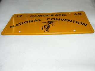 VINTAGE 1960 ' S DEMOCRATIC NATIONAL CONVENTION OFFICIAL LICENSE PLATE 2