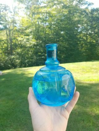Rare 1800s Bright Turquoise Blue S.  F Hayward 1871 Fire Grenade Bottle