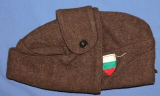 Vintage Bulgarian Military Wool Cloth Hat With Red Star Cockade