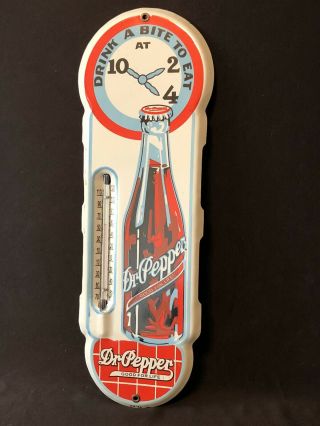Rare Drink Dr Pepper 10 2 4 Porcelain Thermometer Sign Marked “st - 44” Soda Coke