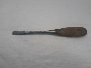 Vintage Irwin Flat Head Screwdriver Wood Handle - Made In The Usa