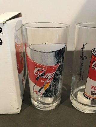 Andy Warhol Campbell ' s Soup Can Glasses Set of 4 Block Highball 2