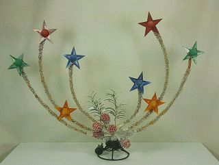 Large Vintage 1950s Noma Glo Stars Christmas Tree Topper With Foil Arms