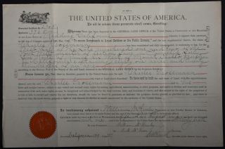1901 United States Fed California Land Deed Grant William Mckinley Assassination
