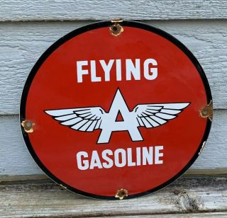 Vintage Style Flying A Gasoline Porcelain Sign Gas Station Pump Plate Tydol Oil