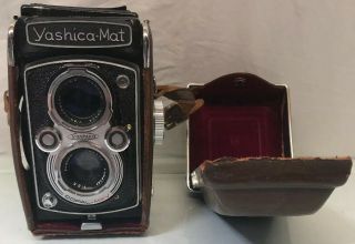 Vtg Yashica Mat Camera Copal Mxv 80mm Tlr 1:32 Crank 1950 