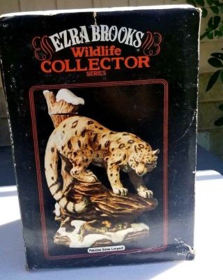 Ezra Brook Wildlife Collectors Series Decanter Pakistan Snow Leopard 1980 Vintag