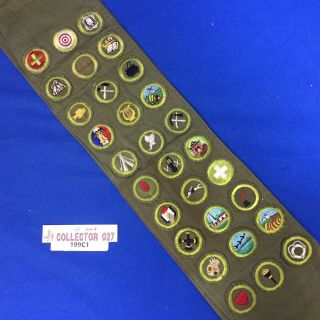 Boy Scout Merit Badge Sash With 30 Merit Badges Cir: Late 1950 