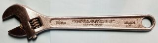 J.  H.  Williams & Co.  " Superjustable " 10 " Adjustable Crescent Wrench Alloy V - Vtg