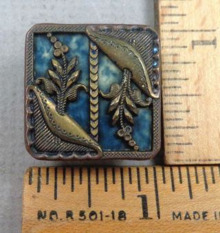 Multi - Material Antique Button 12,  1800s Celluloid,  Brass Open - Work,  Tin