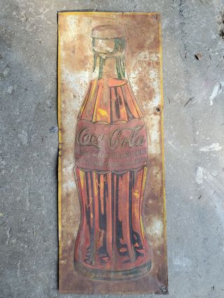 Vintage Metal Coca - Cola Sign / Coke Advertising