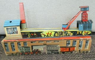 Vintage Arnold Tin Litho Coal Mine Coal Car Wind Up Toy W/orig Box W.  Germany