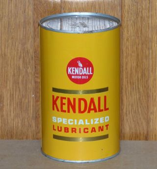 Rare Full Canadian Yellow Kendall 1 Imperial Quart Motor Oil Tin Can