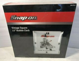Snap - On Tools Ssx17p112 Vintage Square 15 " Glass Bubble Lighted Led Clock -