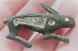 European Finds Ancient Roman Bronze Hare Brooch Circa 200 - 300ad