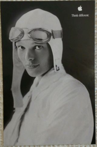 1998 Apple Think Different Poster - Amelia Earhart - 11x17 -