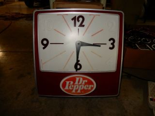 Nr Vintage Dr Pepper Clock Lighted Sign 16 " 10 - 2 - 4 Soda Pop Cola