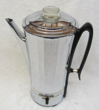 Vintage Ge Art Deco Coffee Percolator Pot General Electric Model 15p50 Made Usa