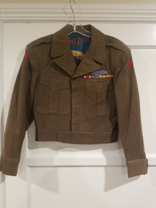 Ww2/korean Era Ike Jacket 7th Inf Patch And Japan Jacket Liner
