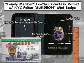 2019 Nyc Police " Surgeon " Card & " Family Member " Wallet Set Not Pba Sba Cea Dea