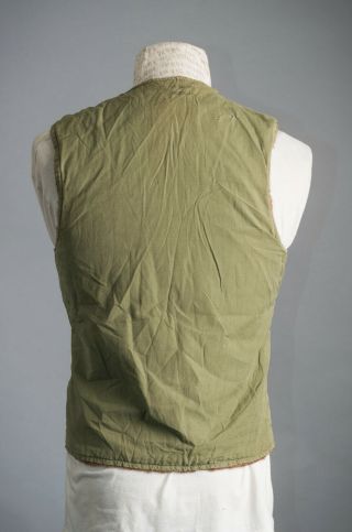 VTG WWII US Army Military Vest Jacket Fur Liner 3