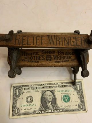 Antique Horse Shoe Brand Clothes Relief Wringer Country Store Salesman Sample