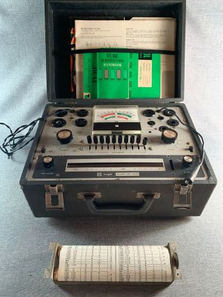 Vintage Knight Kg - 600b Vacuum Tube Tester With Manuals,  Rolodex Guide,  Etc