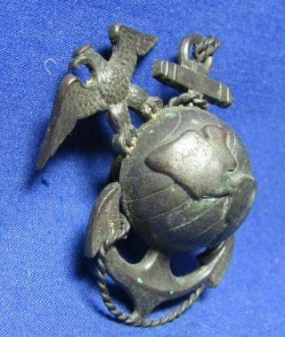 WWII 1943 USMC Officer Hat Badge by H&H Imperial VERY RARE 2