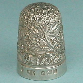Antique English Blackberry Sterling Silver Thimble Hallmarked 1902