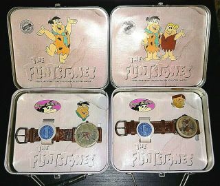 Two Fossil Watches Hanna - Barbera The Flintstones Fred And Barney Le &