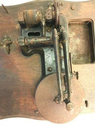 Rare Antique Florence Sewing Machine Head w Table Top Patent Date 1850 3