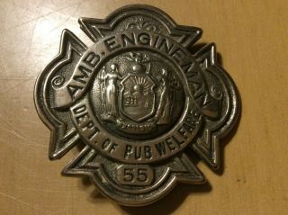 Ambulance Engine Man 55 N.  Y.  - Dept.  Of Pub Welfare - Vintage - No Longer In Service
