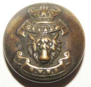 Victorian Crown Boer War Nwmp North West Mounted Police Large Button Badge