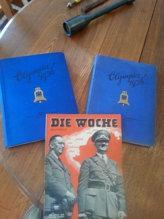 1936 Olympic Cigarette Card Albums And German Magizine Ww2