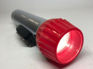 Eveready Vintage Union Ny Carbide Flashlight Chrome And Red Magnetic