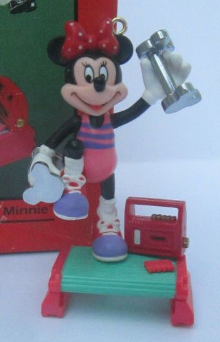 Enesco Steppin With Minnie Mouse Christmas Ornament Aerobic Exercise Disney