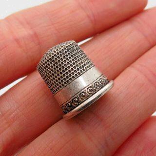 D.  B.  Waite & Thresher Co.  Antique Victorian 925 Sterling Silver Sewing Thimble