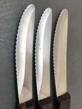 Vintage CUTCO Knives Set Of 3 1759 Table Steak Knife Brown/Orange 2