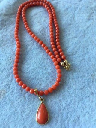Antique Old Stock Natural Red Coral Necklace Other Coral Jewelrys