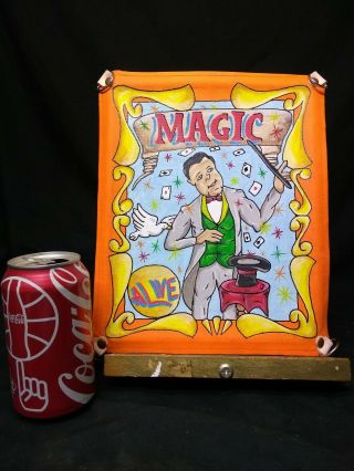 Mini Magic Freak Sideshow Canvas Banner,  Ooak,  Oddity,  Circus,  Curio,  Deformed,  Art