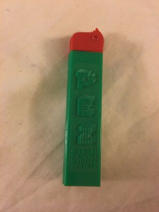Vintage Regular Pez Dispenser No Feet,  Green Stem With Red Top,  Made In Austria