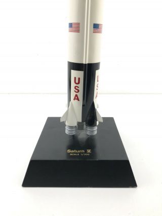 NASA Saturn V Rocket Model: Mahogney,  1/200 Scale W/ Base - RARE 2