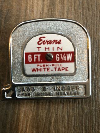 Vintage Evans Thin Tape Measure 6 Ft
